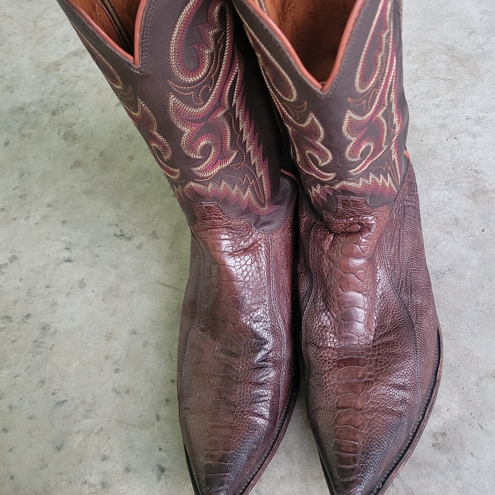 Lucchese Ostrich Skin Boots